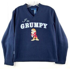 Vintage Disney Size Small Fleece Pullover Shirt Sweatshirt GRUMPY Snow White